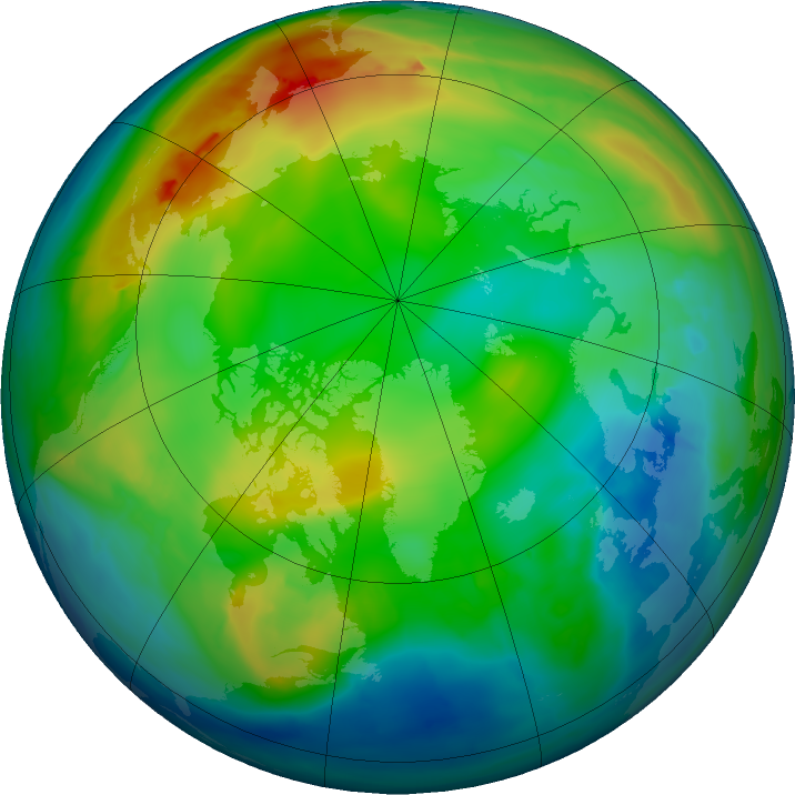 Arctic ozone map for 19 December 2015
